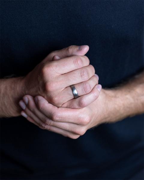 6 mm gedrehter Volltitanring - Verso Silver